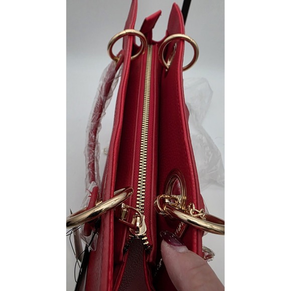 Badgley Mischka Vegan Leather Tote Bag with Straps in Red‎ NWT MSRP$129 #0114 - Picture 11 of 15